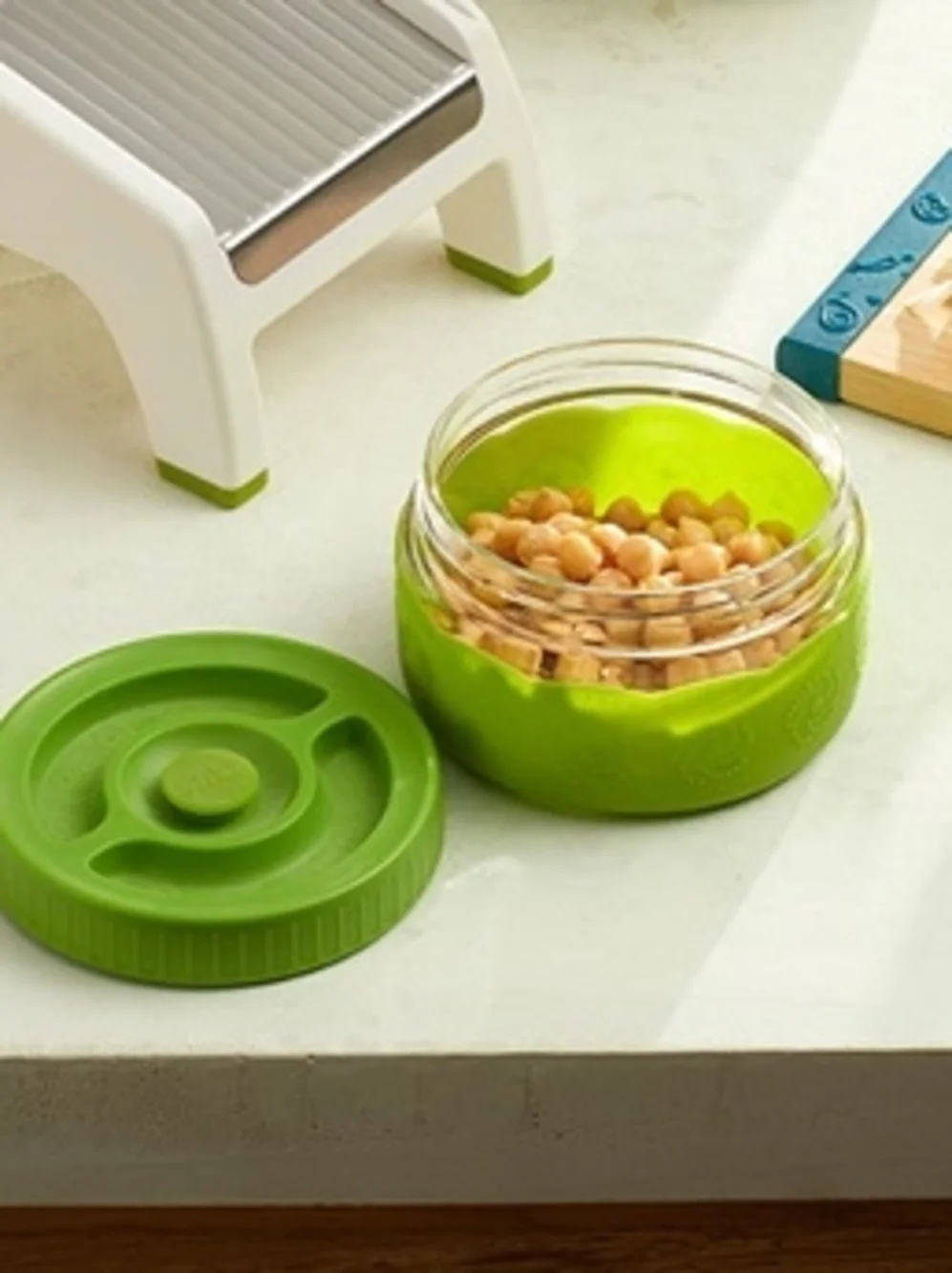 Princess House Green Silicone-Base Glass Food Storage Jar